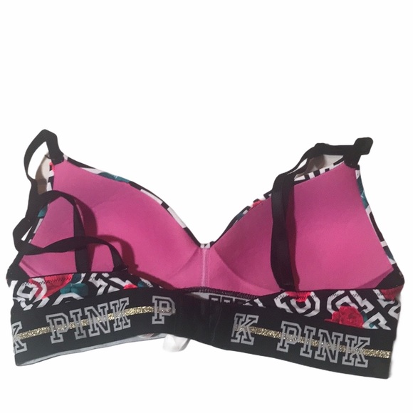 VS Pink Wear Everywhere Floral Print T-shirt Bra - Picture 6 of 9